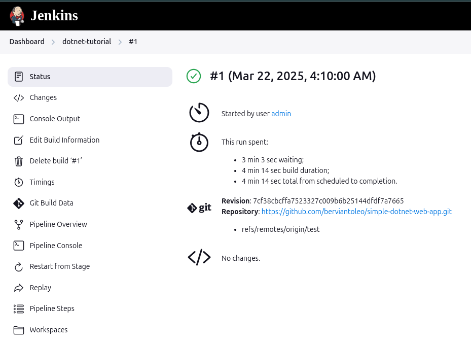 Initial Pipeline first run details