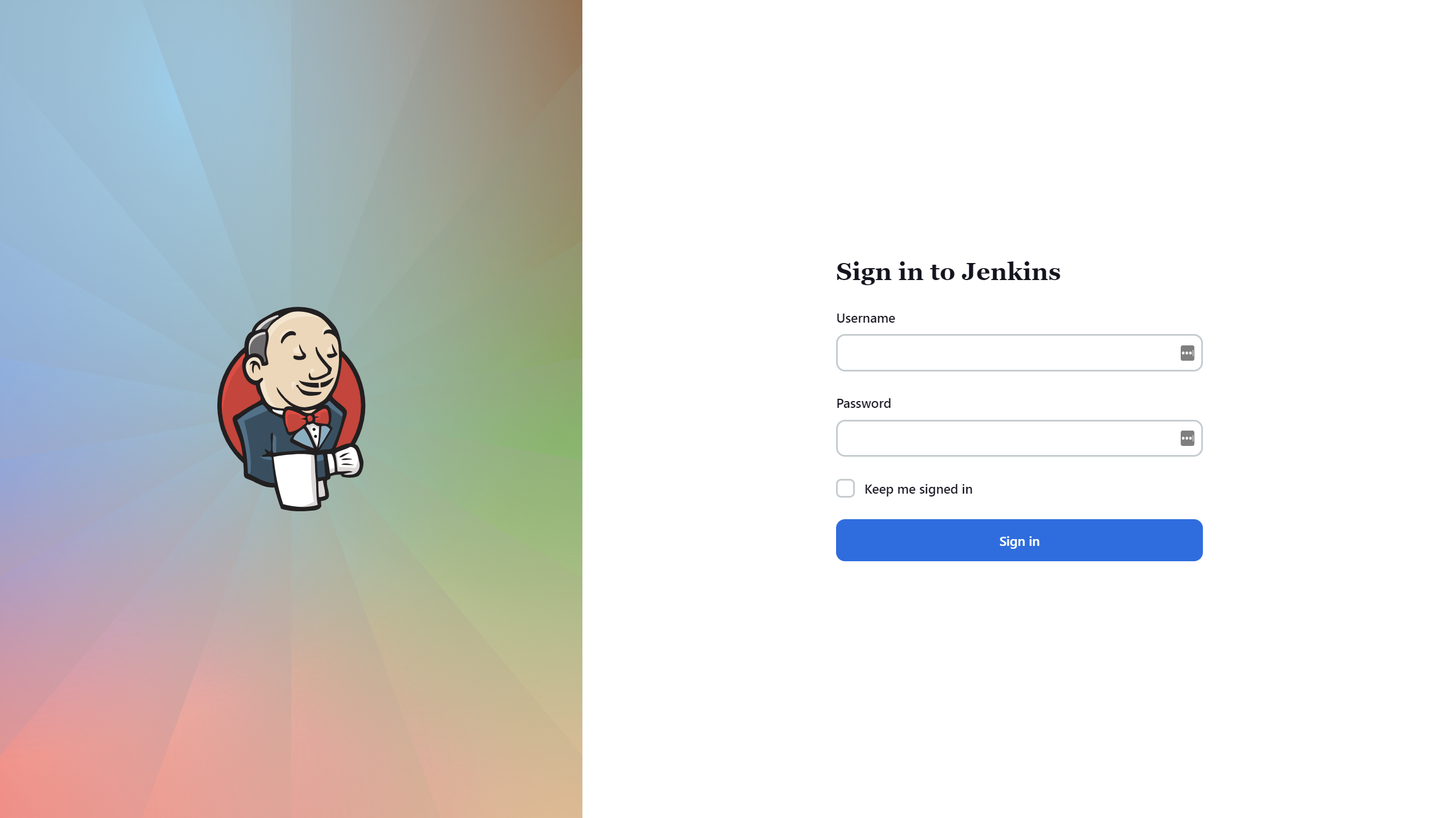 standard Jenkins home page